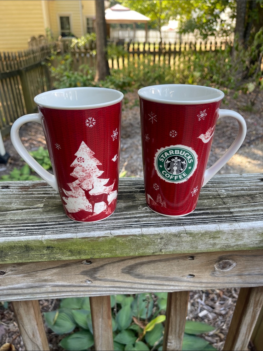 2008 Starbucks Holiday Mug Set of 2